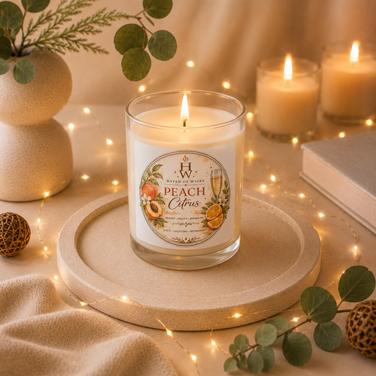 Haven of Wicks - Peach Citrus Candle 11oz