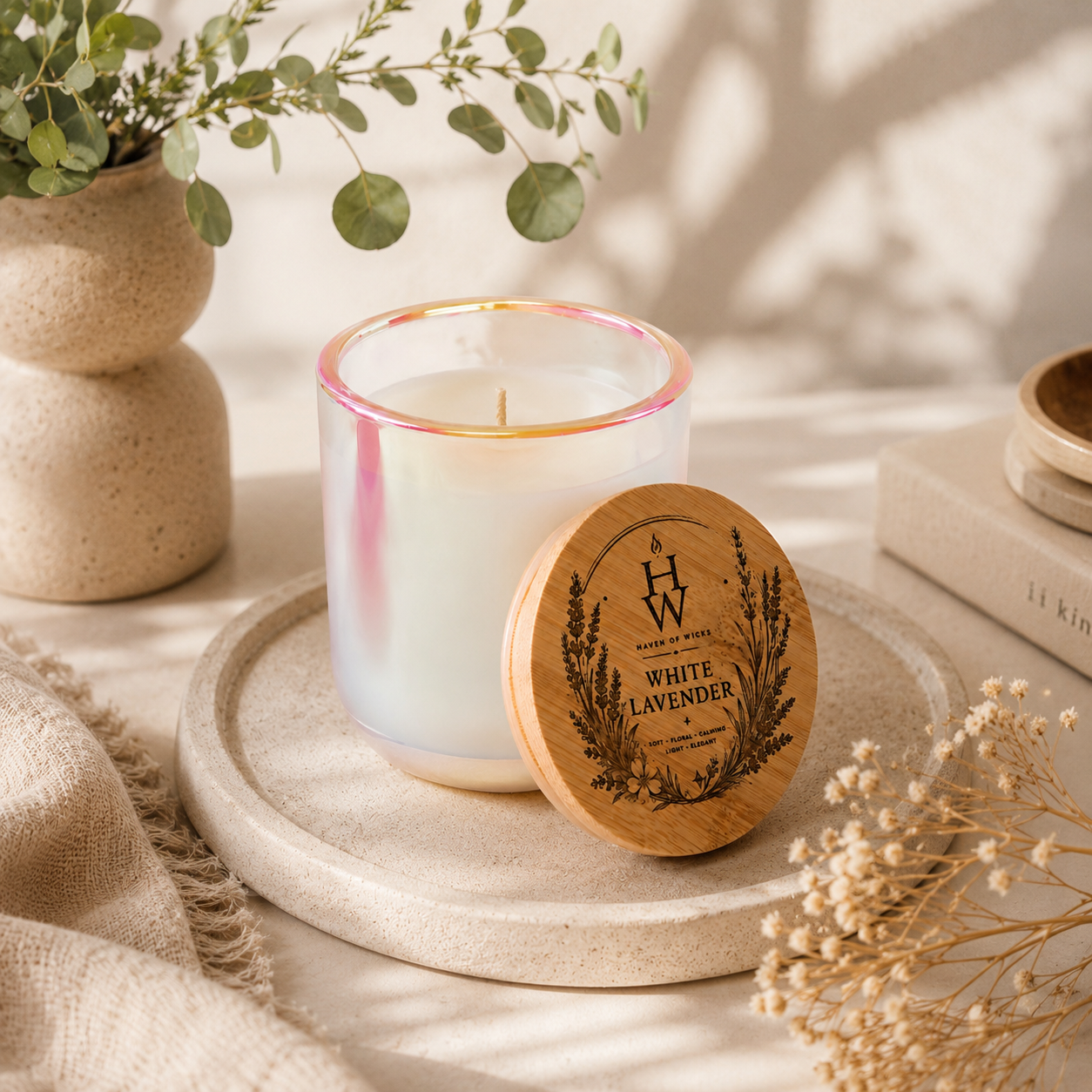 Haven of Wicks - White Lavender Candle 14oz
